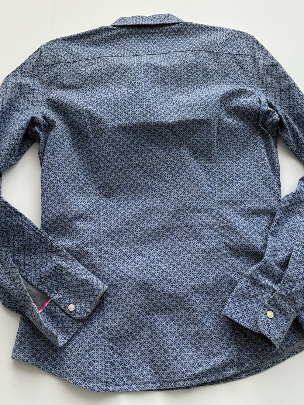 Banana Republic NWT Blue Print Oxford Shirt 100% Cotton Button Front Size M - Picture 12 of 12
